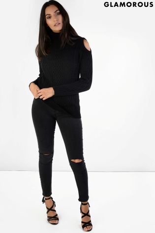 Glamorous Cold Shoulder Jumper